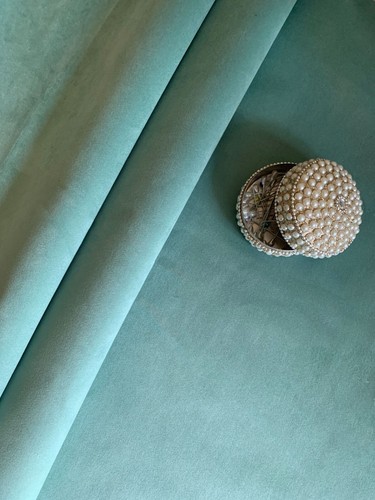 Duck egg velvet fabric - duck,
